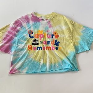 Polaroid Women's Cropped Tie-Dye Graphic Tee NWT